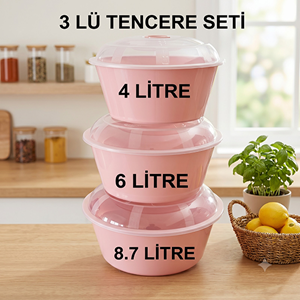3 Lü Tencere Set 4Lt + 6 Lt+ 8,7 Lt